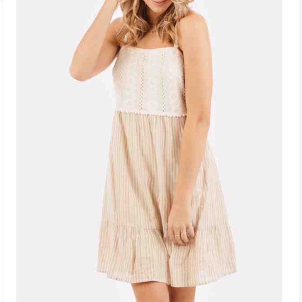 Crocheted Tan Dress